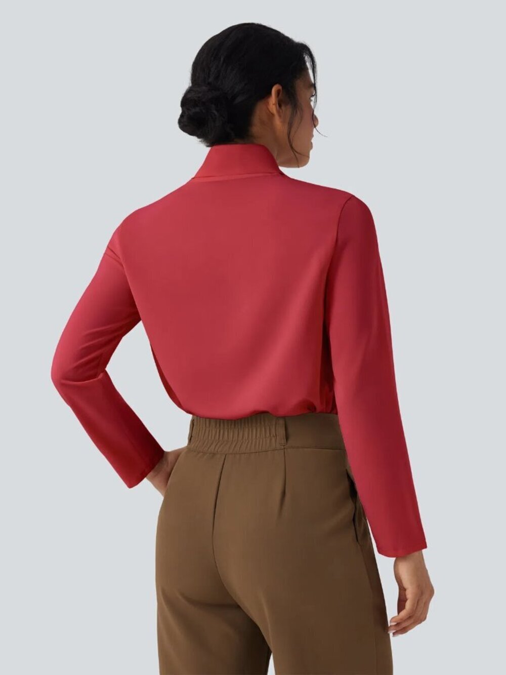 HALARA Scarf Neck Work Blouse - Red | XL | NWT - Picture 6 of 7